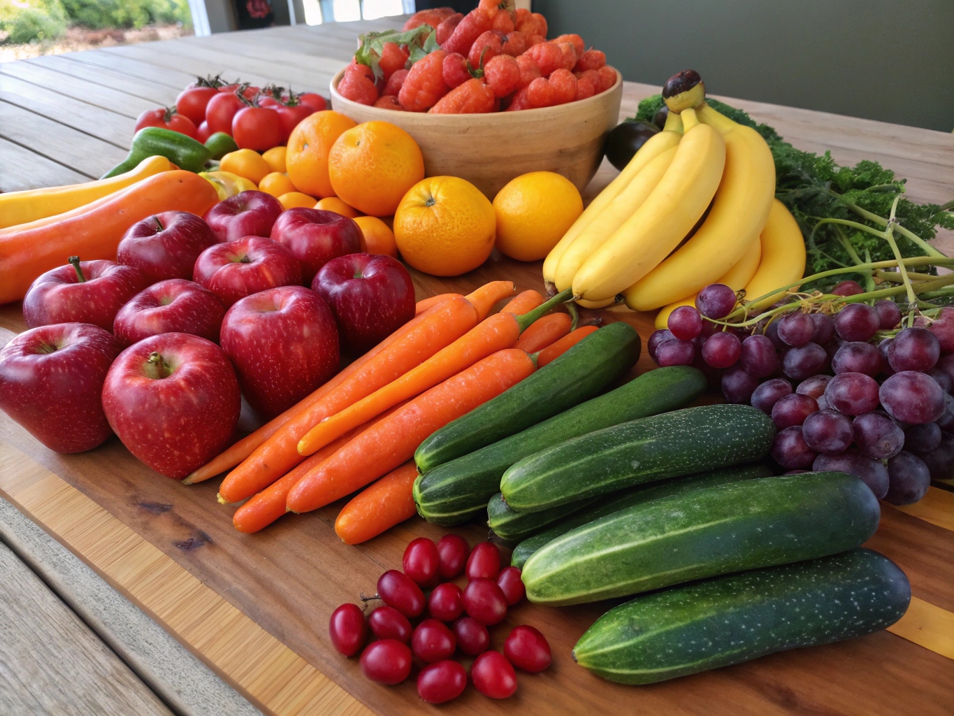 Färgglada frukt och grönsaker
